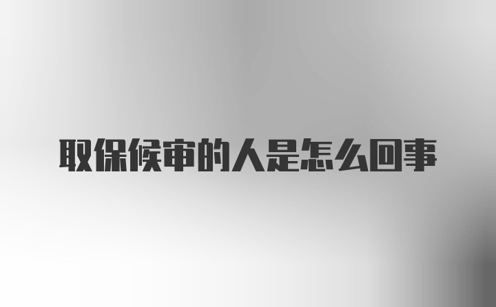 取保候审的人是怎么回事