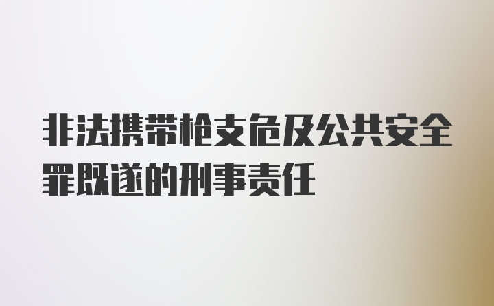 非法携带枪支危及公共安全罪既遂的刑事责任