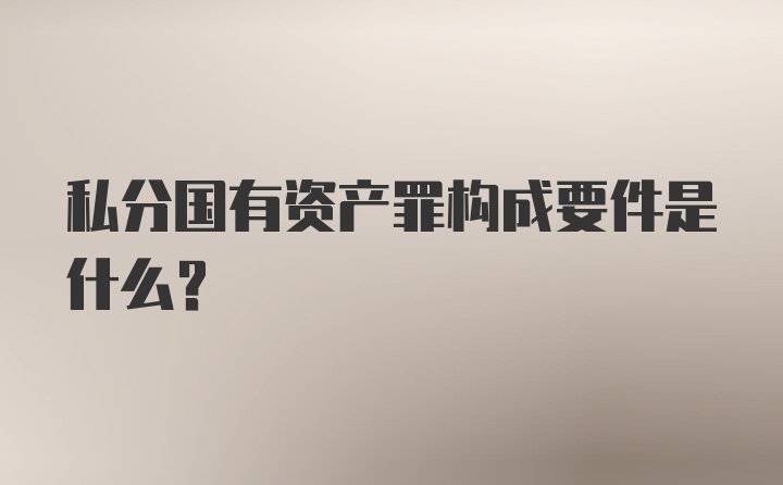 私分国有资产罪构成要件是什么?