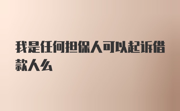 我是任何担保人可以起诉借款人么