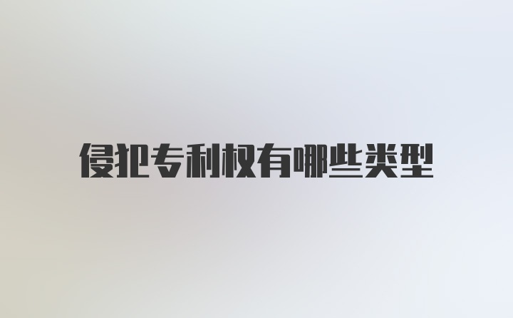 侵犯专利权有哪些类型