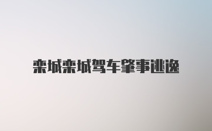 栾城栾城驾车肇事逃逸