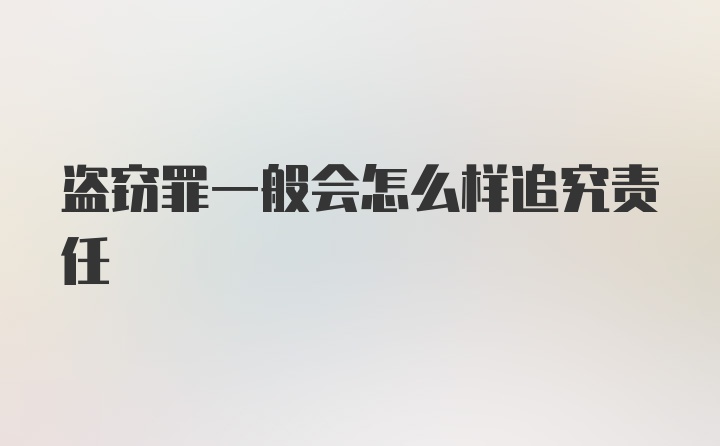 盗窃罪一般会怎么样追究责任