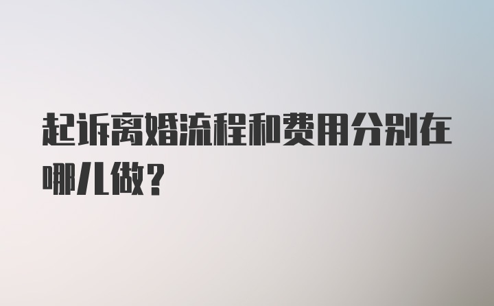 起诉离婚流程和费用分别在哪儿做？