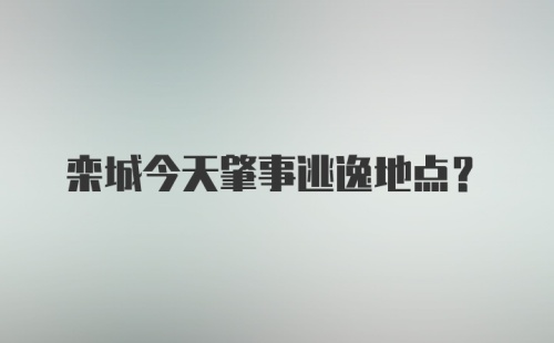 栾城今天肇事逃逸地点？