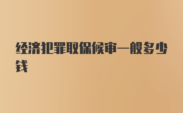 经济犯罪取保候审一般多少钱