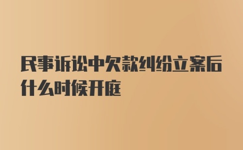 民事诉讼中欠款纠纷立案后什么时候开庭