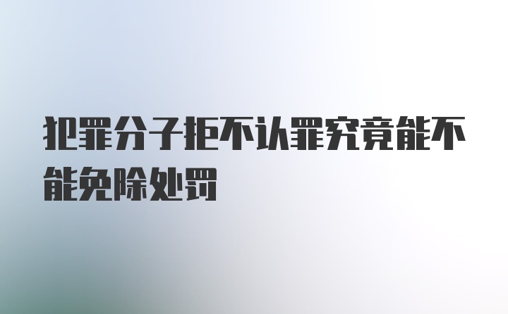 犯罪分子拒不认罪究竟能不能免除处罚