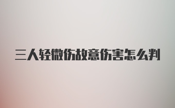 三人轻微伤故意伤害怎么判