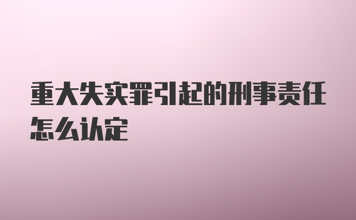 重大失实罪引起的刑事责任怎么认定