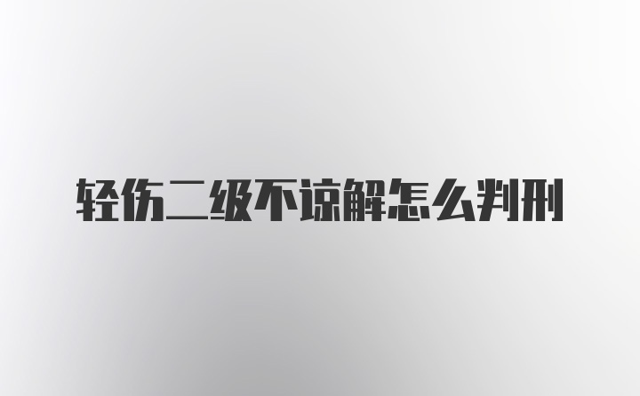 轻伤二级不谅解怎么判刑