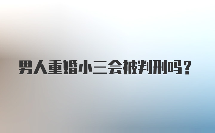 男人重婚小三会被判刑吗？