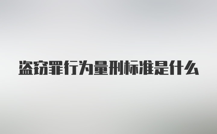 盗窃罪行为量刑标准是什么