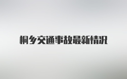 桐乡交通事故最新情况