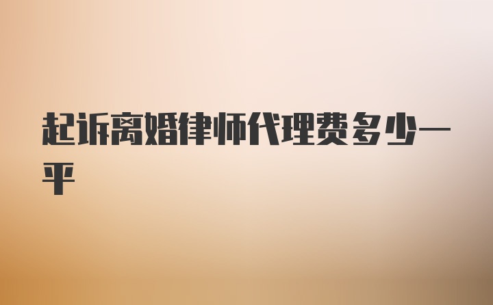 起诉离婚律师代理费多少一平