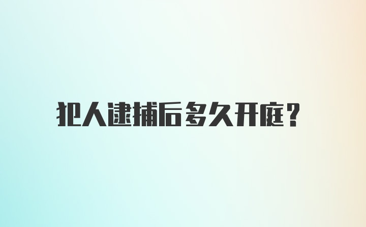 犯人逮捕后多久开庭？