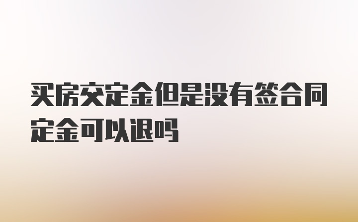 买房交定金但是没有签合同定金可以退吗