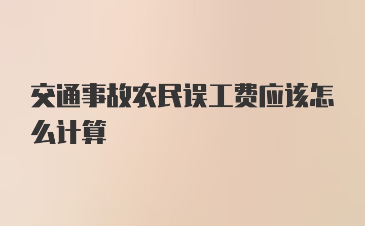 交通事故农民误工费应该怎么计算