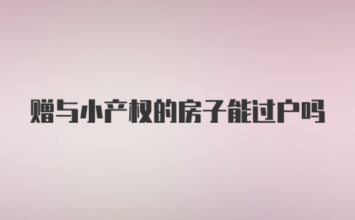 赠与小产权的房子能过户吗