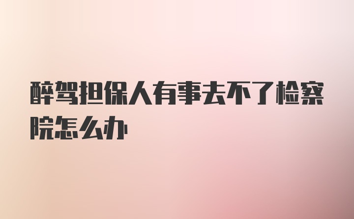 醉驾担保人有事去不了检察院怎么办