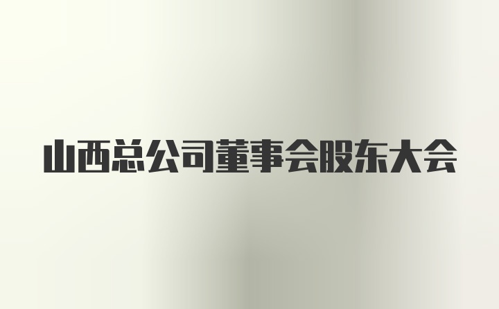 山西总公司董事会股东大会