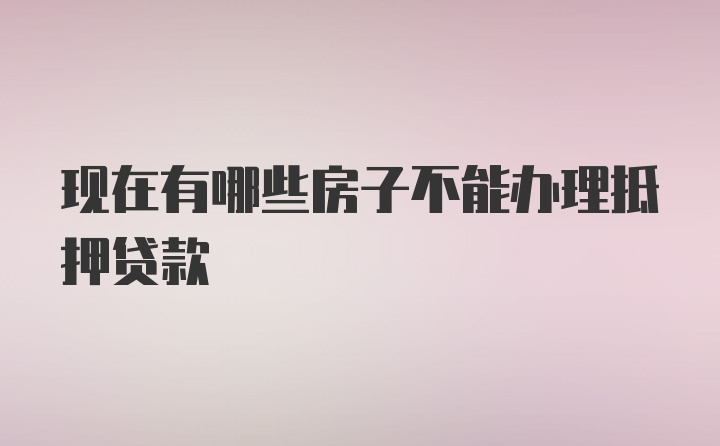 现在有哪些房子不能办理抵押贷款