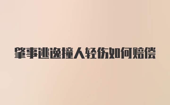 肇事逃逸撞人轻伤如何赔偿