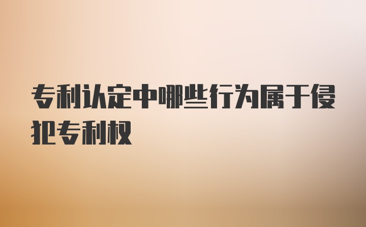 专利认定中哪些行为属于侵犯专利权