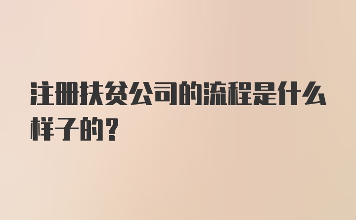 注册扶贫公司的流程是什么样子的？