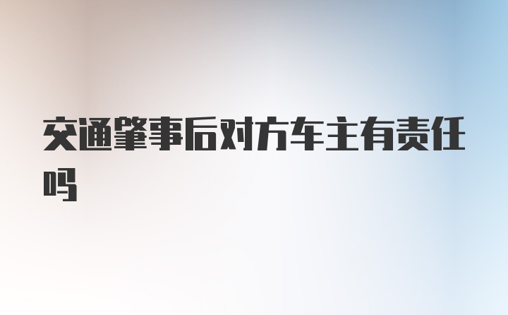 交通肇事后对方车主有责任吗