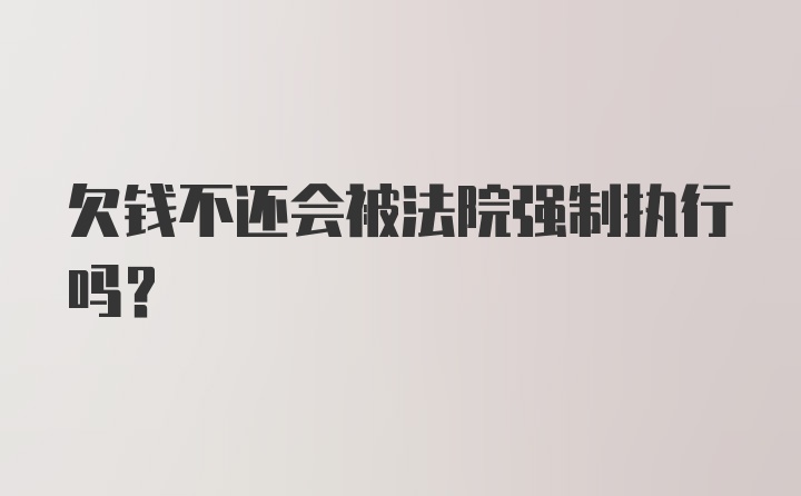 欠钱不还会被法院强制执行吗？