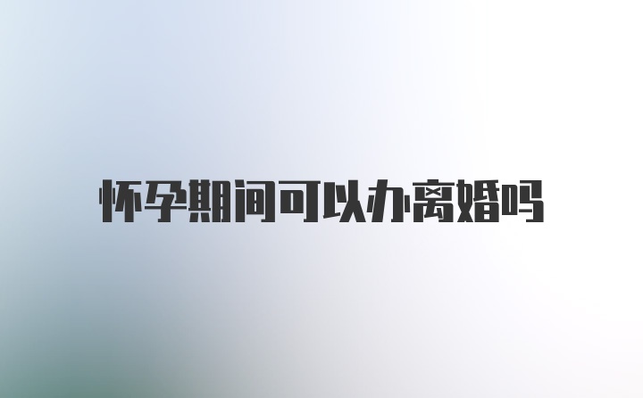 怀孕期间可以办离婚吗