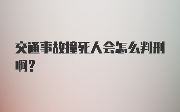 交通事故撞死人会怎么判刑啊?