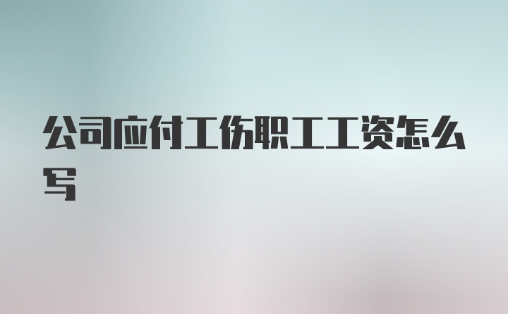 公司应付工伤职工工资怎么写