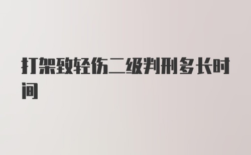 打架致轻伤二级判刑多长时间