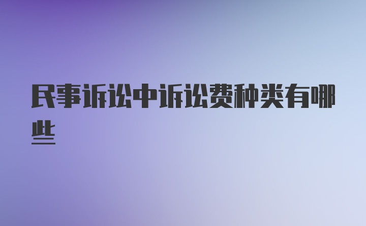 民事诉讼中诉讼费种类有哪些