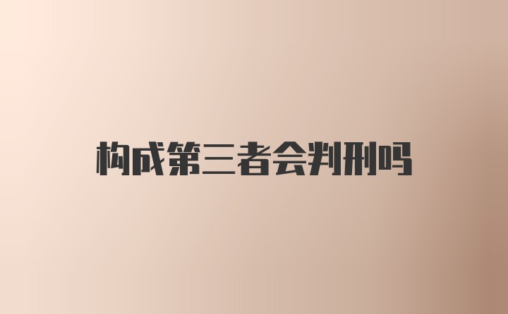 构成第三者会判刑吗