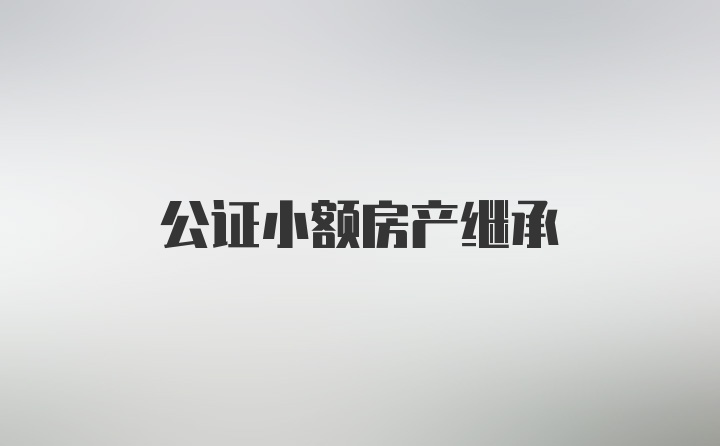 公证小额房产继承