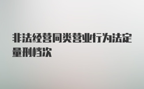 非法经营同类营业行为法定量刑档次