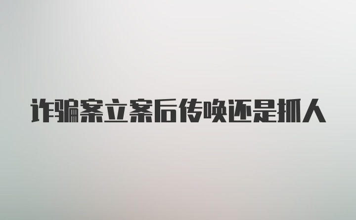 诈骗案立案后传唤还是抓人