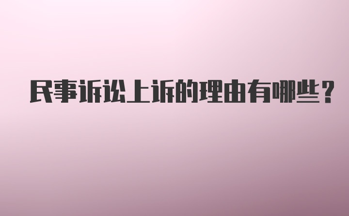 民事诉讼上诉的理由有哪些?