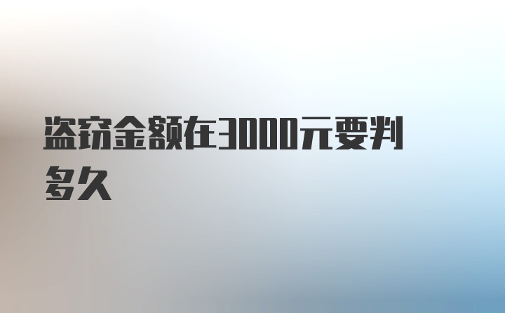 盗窃金额在3000元要判多久