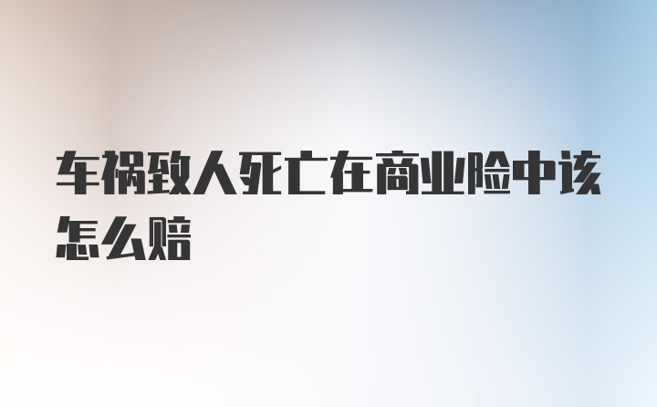 车祸致人死亡在商业险中该怎么赔