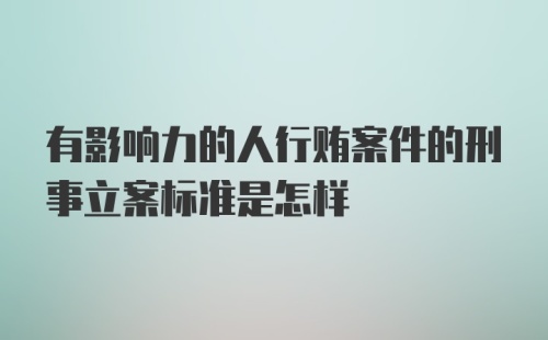 有影响力的人行贿案件的刑事立案标准是怎样