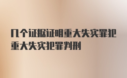 几个证据证明重大失实罪犯重大失实犯罪判刑