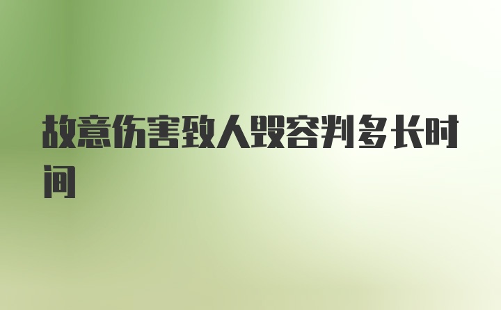 故意伤害致人毁容判多长时间