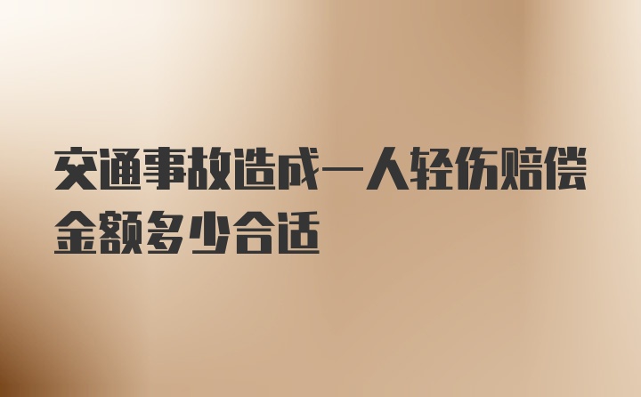 交通事故造成一人轻伤赔偿金额多少合适