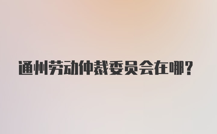 通州劳动仲裁委员会在哪？