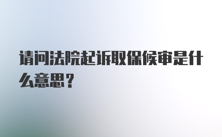 请问法院起诉取保候审是什么意思？