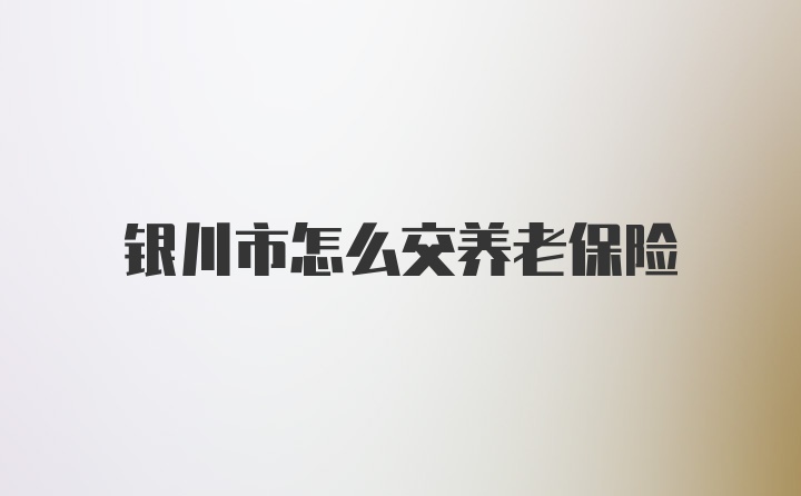 银川市怎么交养老保险